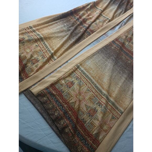 Joseph Ribkoff Gold Brown Ochre Foil Detail Short Sleeve Maxi Cardigan Duster 8 - Picture 2 of 8